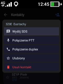 Menu kontaktu