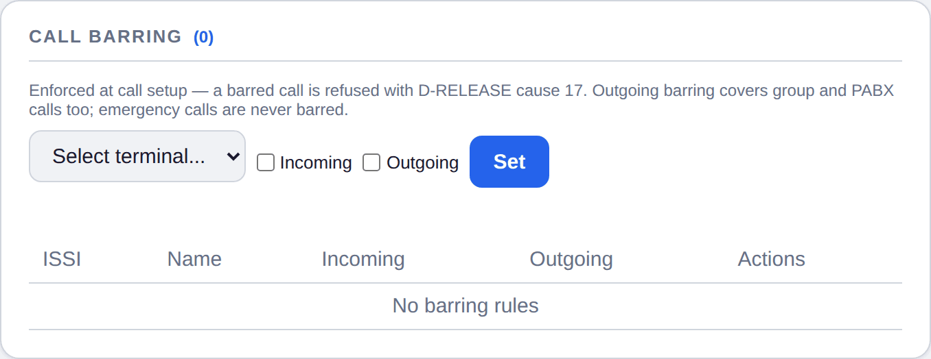 Call barring