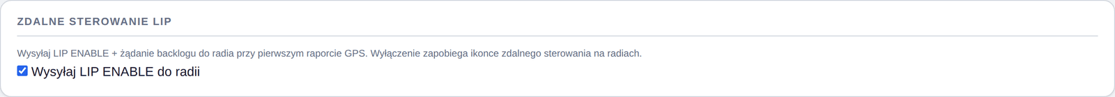 Zdalne sterowanie LIP